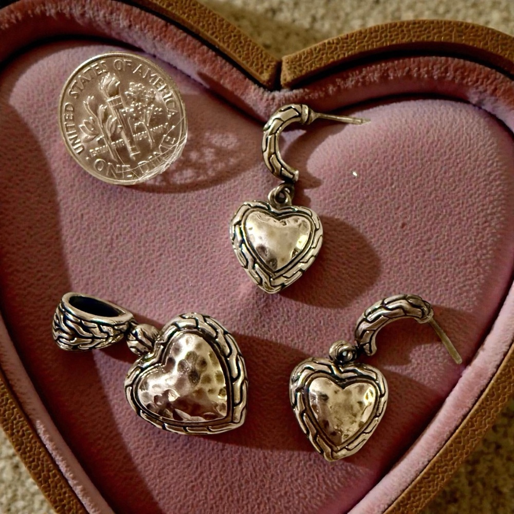 Elegant Solid Silver 925 Heart Jewelry Set - Picture 5 of 8